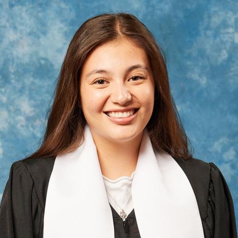 picture of student in graduation robes