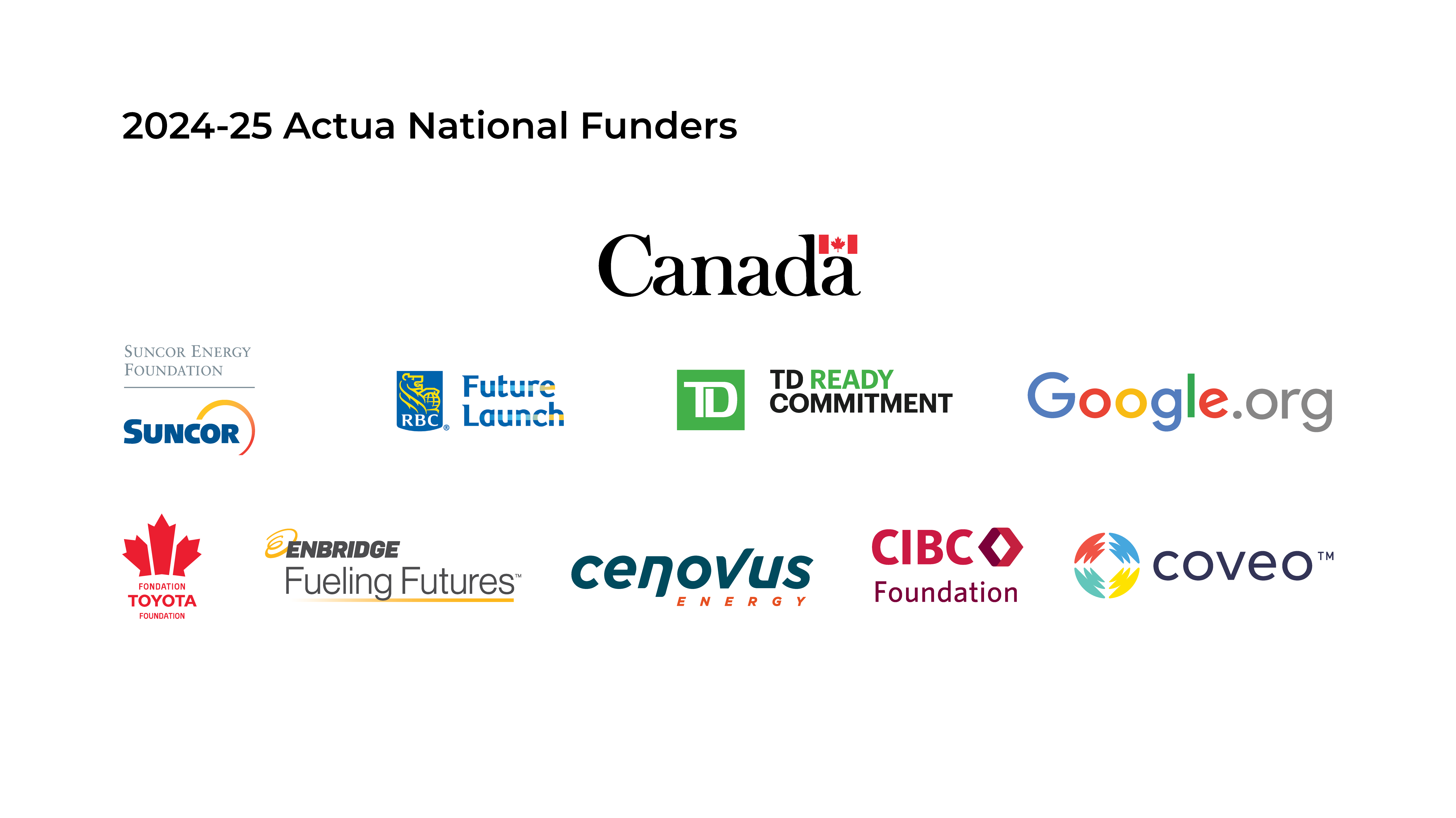 2024-25 Actua National Funders