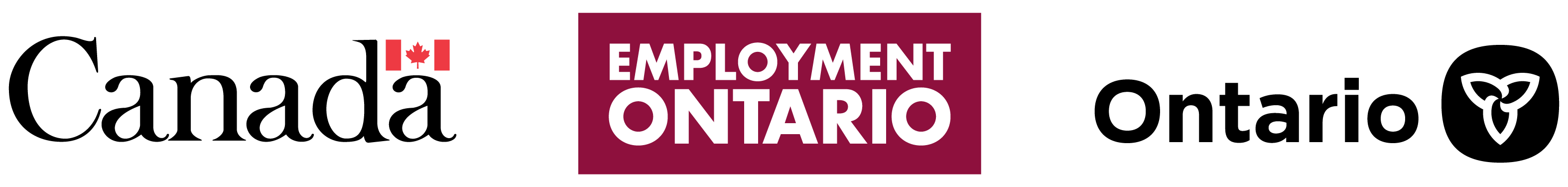 Canada, emplyment ontario, and Ontario logos
