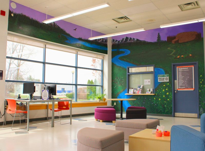 mural inside student lounge