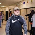 Student in hallway.