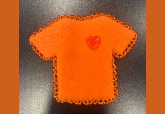 beaded orange shirt pin