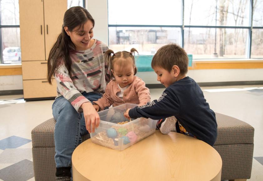 ECE student with two children